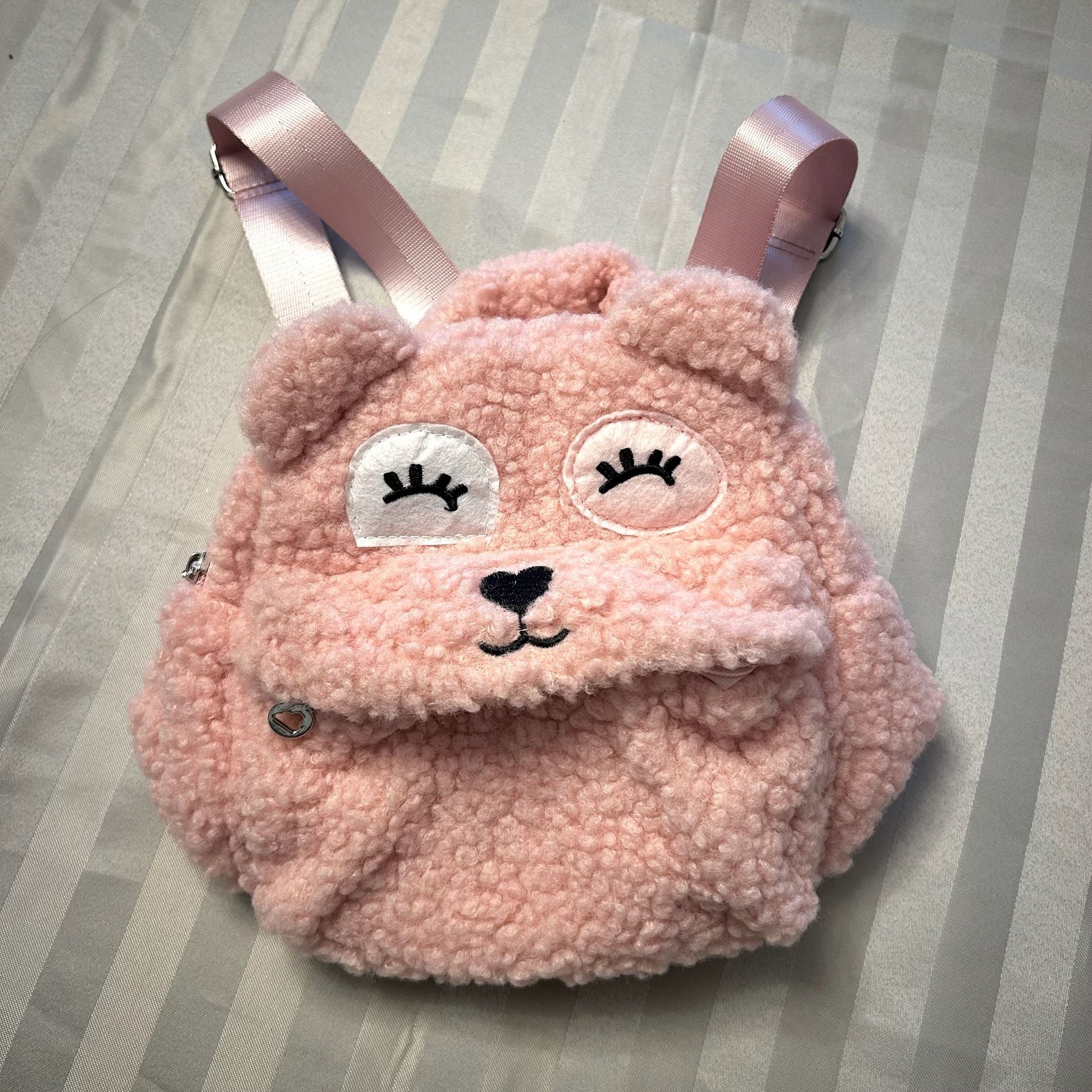 Mayoral Pink Teddy Bear Plush Backpack 2