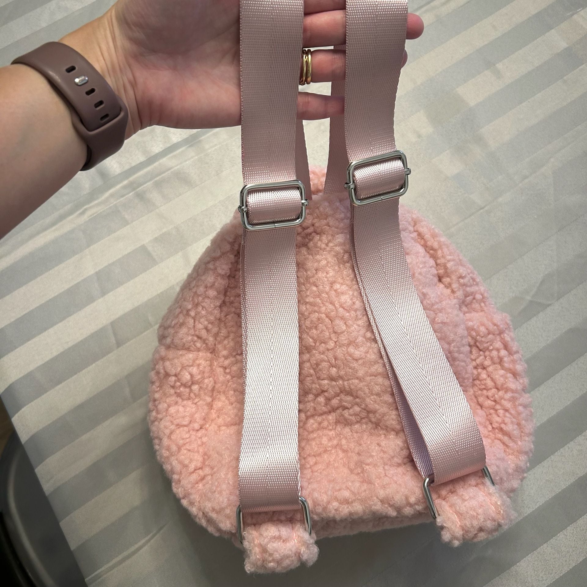 Mayoral Pink Teddy Bear Plush Backpack 3