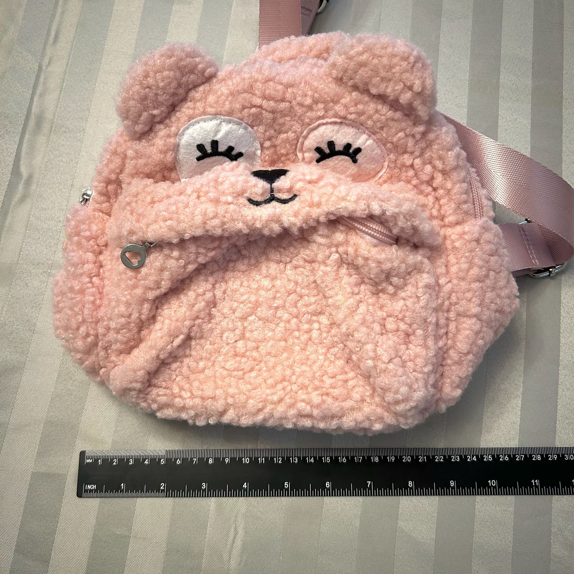 Mayoral Pink Teddy Bear Plush Backpack 5