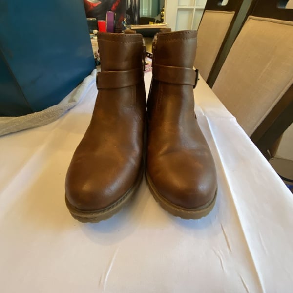 Wonder Nation Brown Buckle Booties Brown Faux Leather Ankle Boots