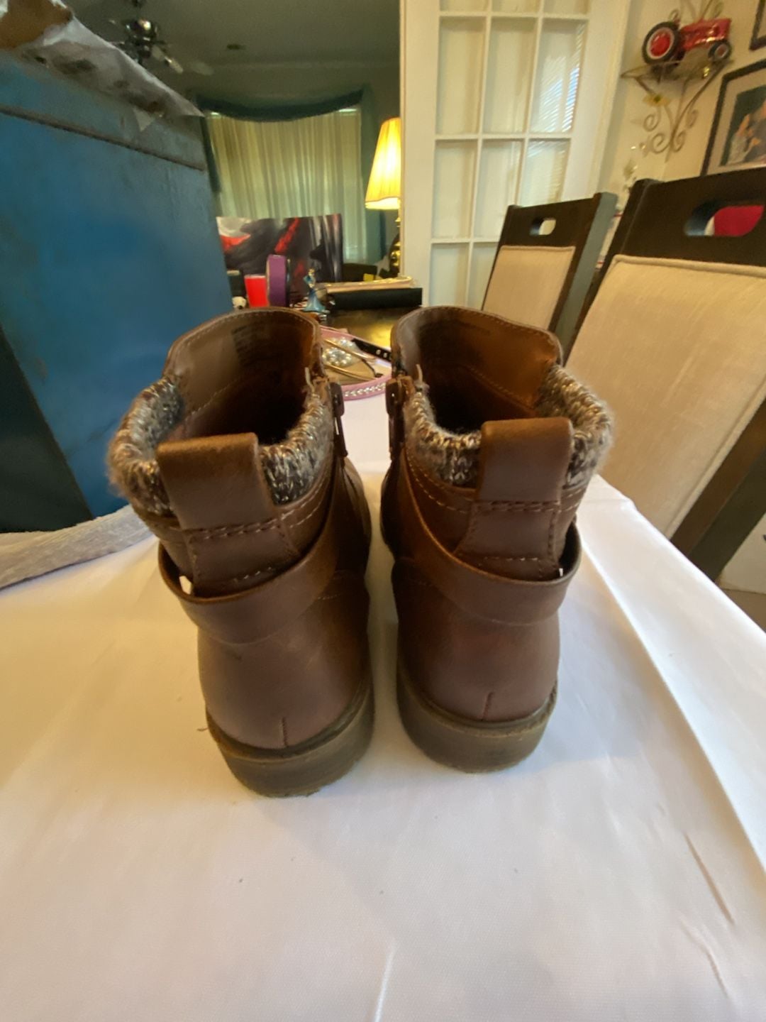 Wonder Nation Brown Buckle Booties Brown Faux Leather Ankle Boots 5