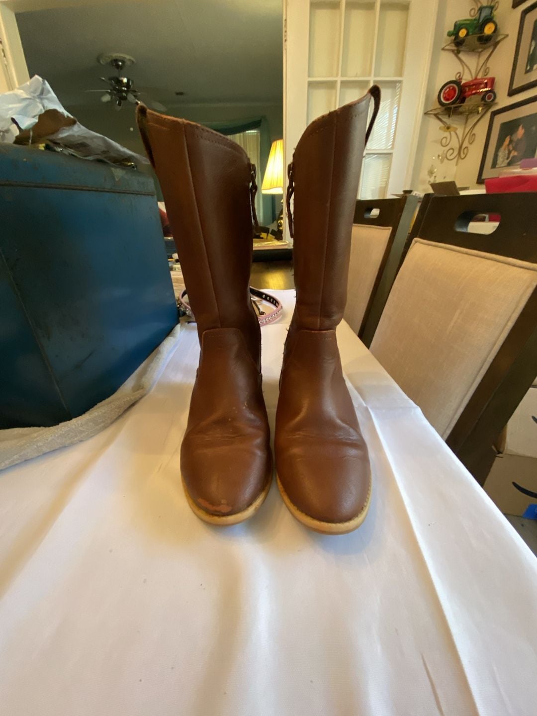 Cat and Jack Western Boots Size 13 Brown Floral Lining 2