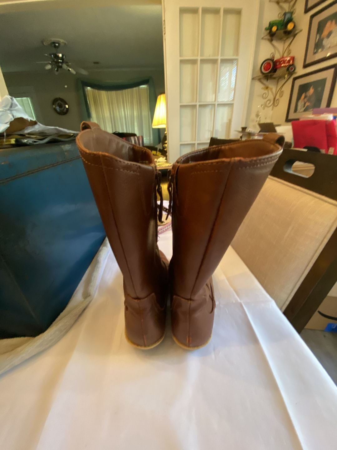 Cat and Jack Western Boots Size 13 Brown Floral Lining 5