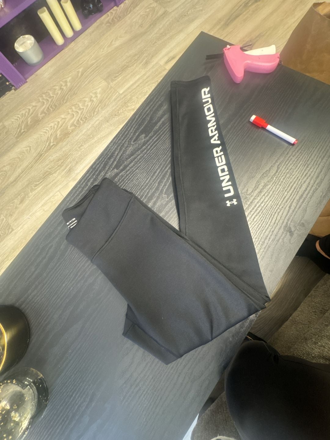 Under Armour ColdGear Leggings Size S Black Compression Workout Pants 1
