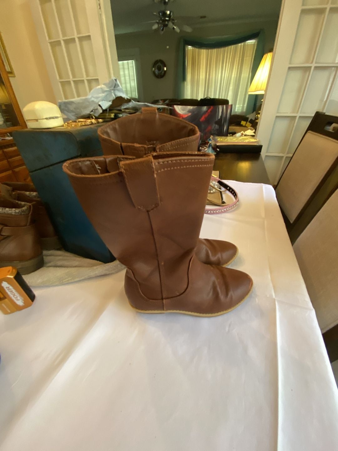 Cat and Jack Western Boots Size 13 Brown Floral Lining 8