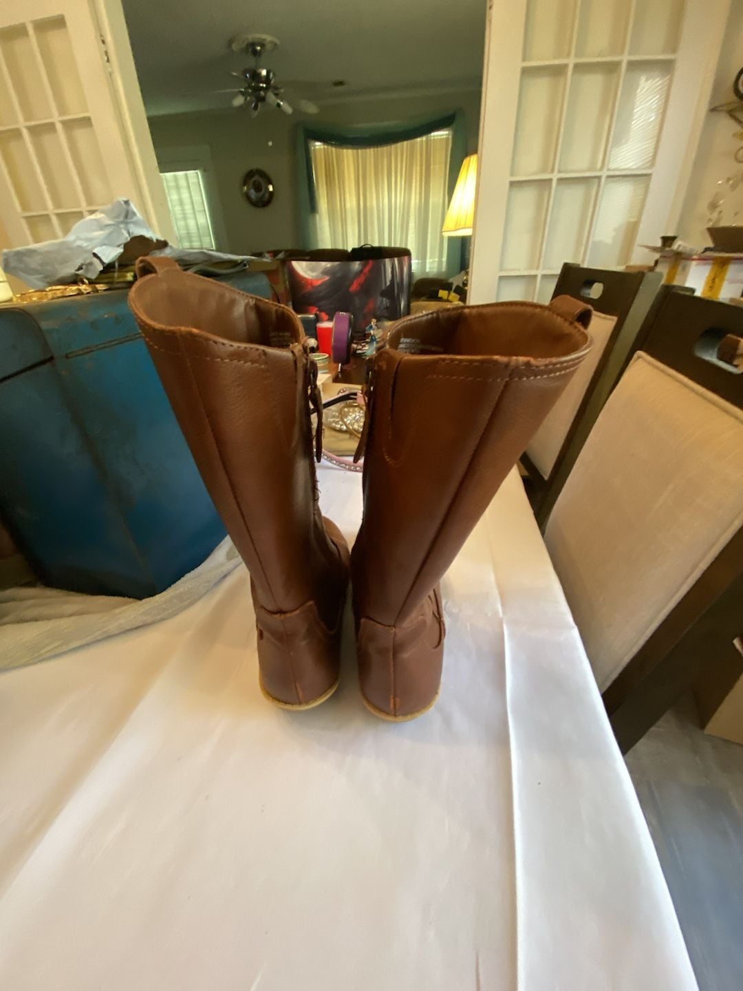 Cat and Jack Western Boots Size 13 Brown Floral Lining 9