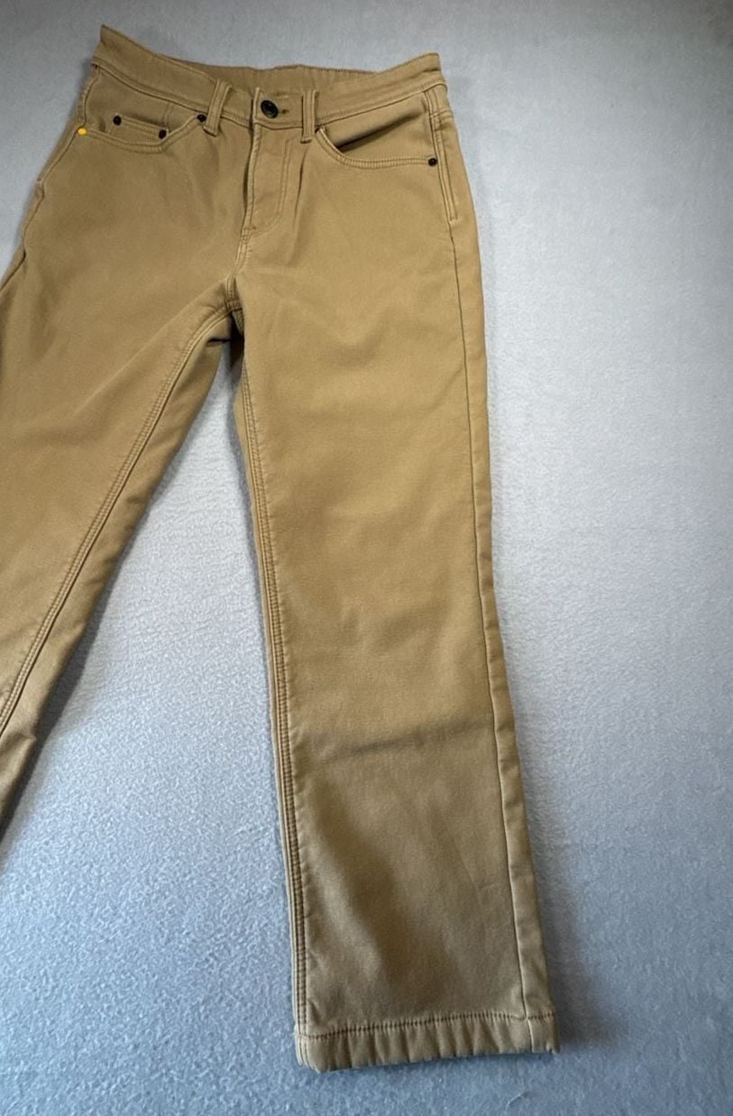 CAT Work Pants Size 30/30 Brown Cotton Blend Fleece Lined 3