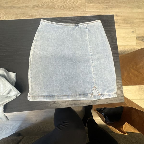 Wild Fable Denim Mini Skirt Size 0 Light Wash Zip Back