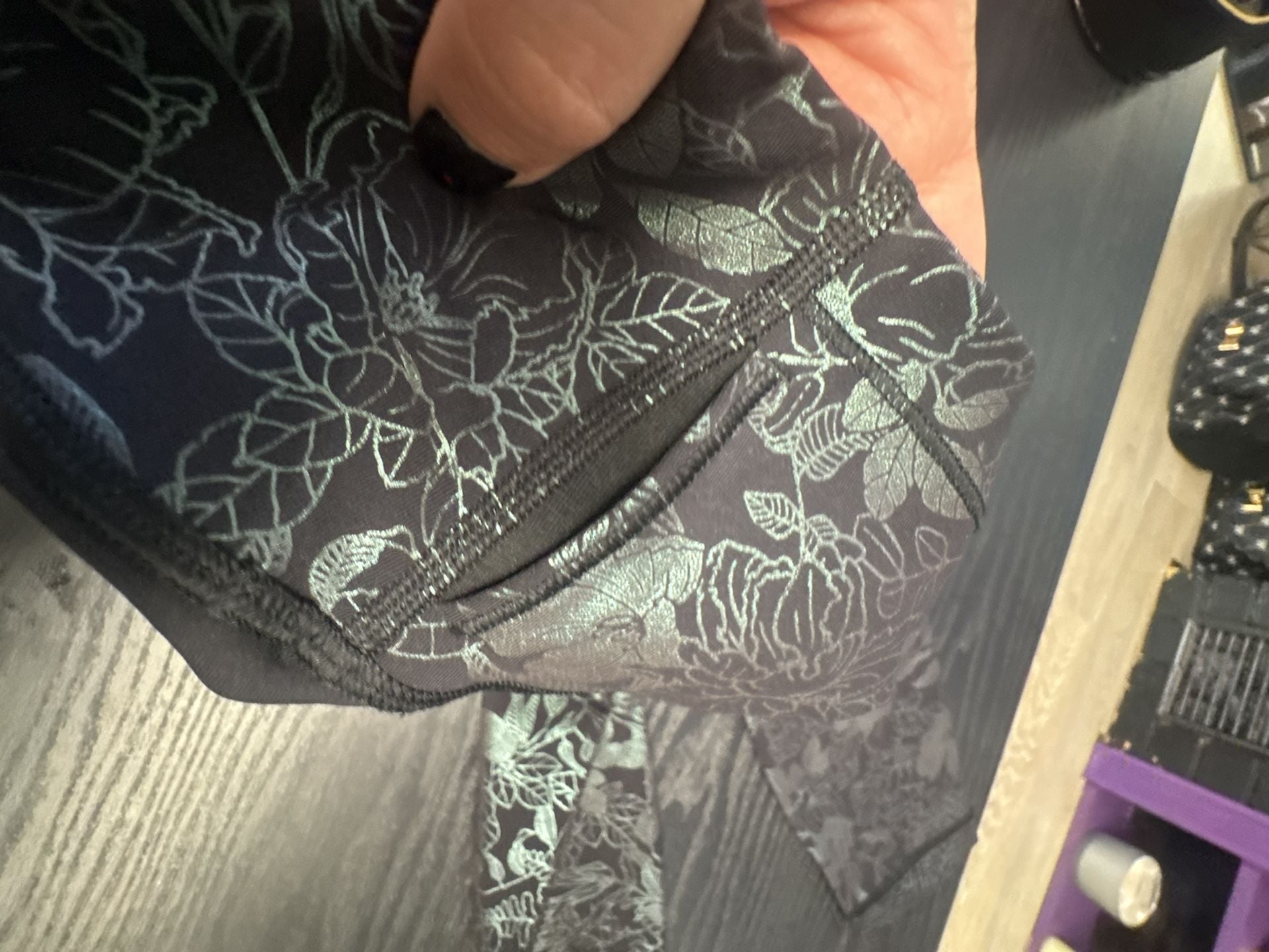 Lululemon Wunder Train High-Rise Leggings Black Foil Flourish 6