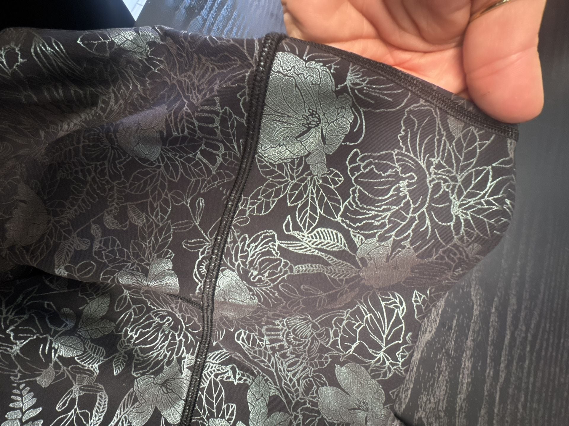 Lululemon Wunder Train High-Rise Leggings Black Foil Flourish 7