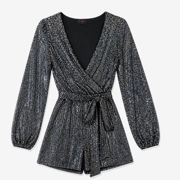 ✨Fiestar V-Neck Long Sleeve ✨ Sequin Wrap dress- Size S