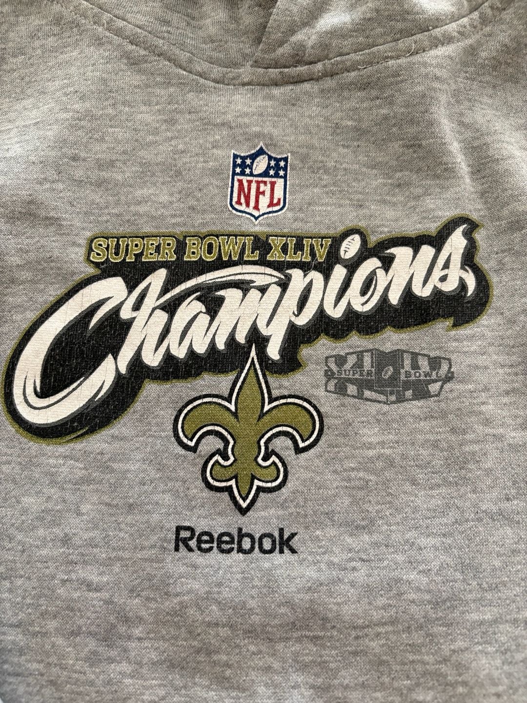 Reebok NFL New Orleans Saints Super Bowl XLIV Hoodie Gray 3
