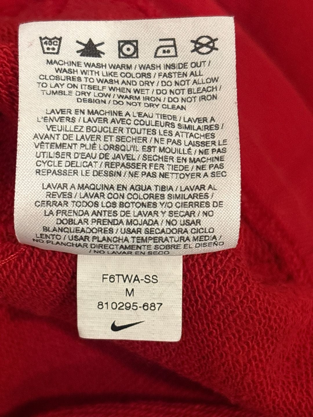 Nike SGE Full Zip Hoodie Red 7
