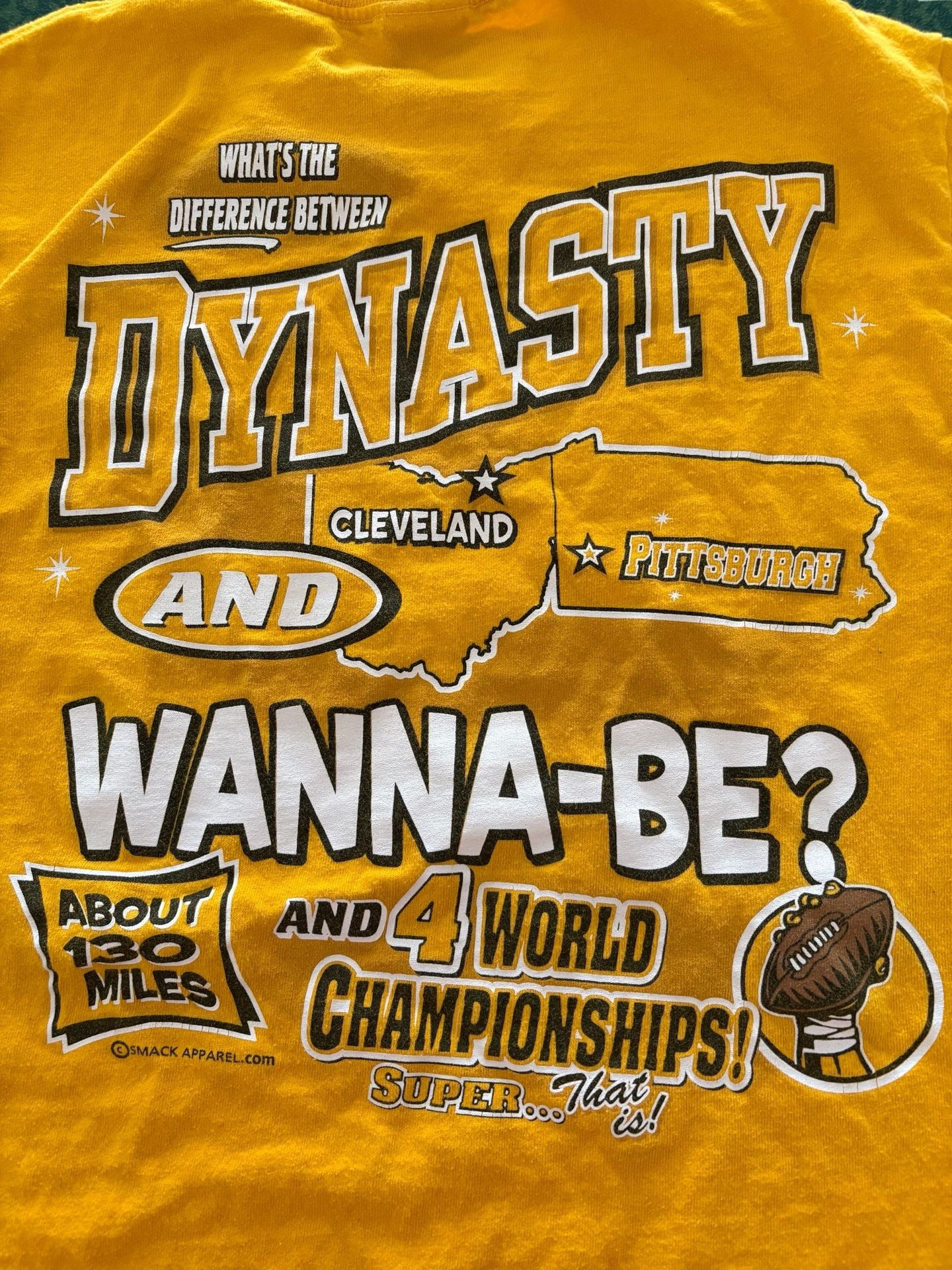 Fruit of the Loom In The Burgh T-Shirt Size S Yellow Pittsburgh Football 5