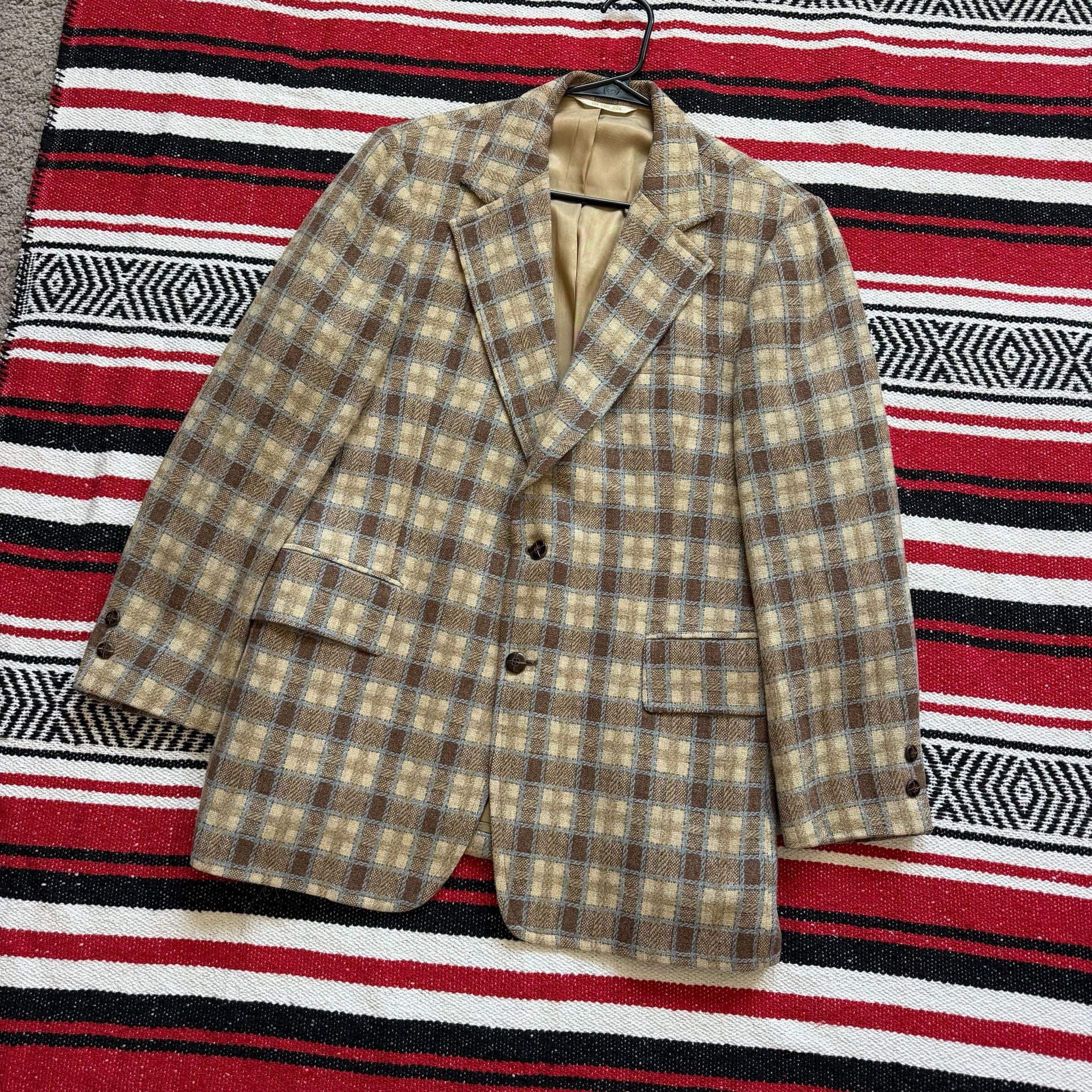 50s Tweed Plaid 2-Button Sport Coat - Sz 42R 3