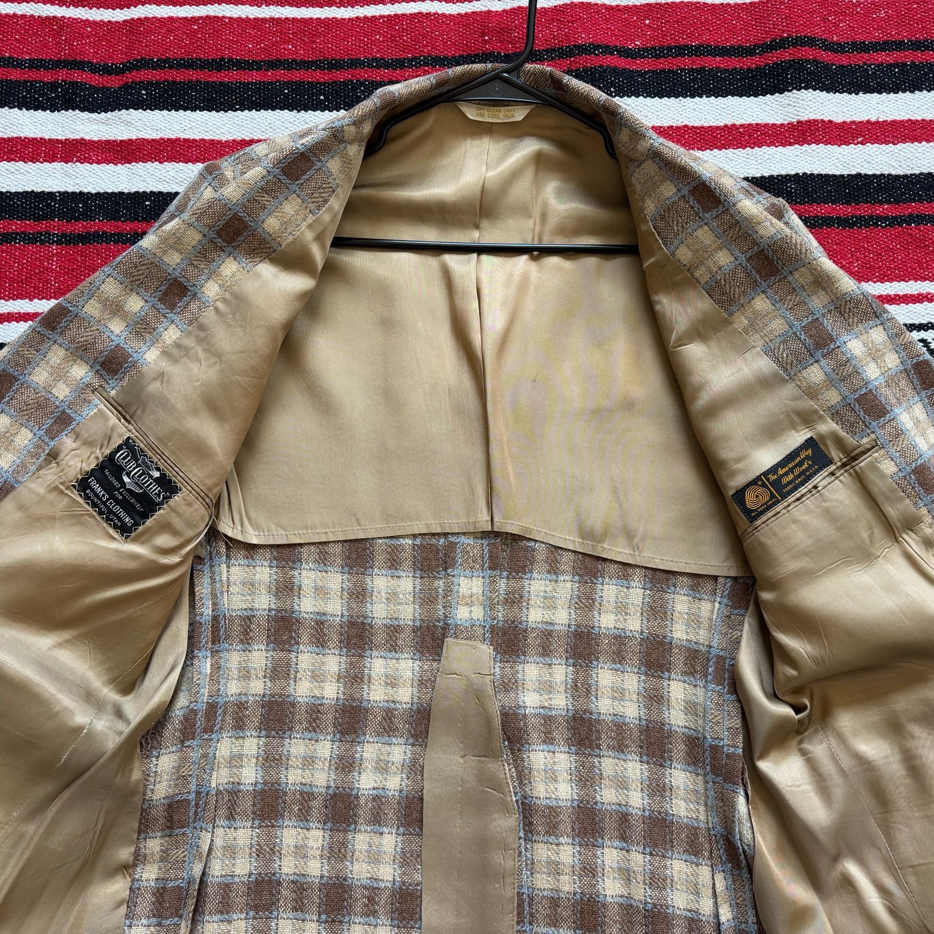 50s Tweed Plaid 2-Button Sport Coat - Sz 42R 4