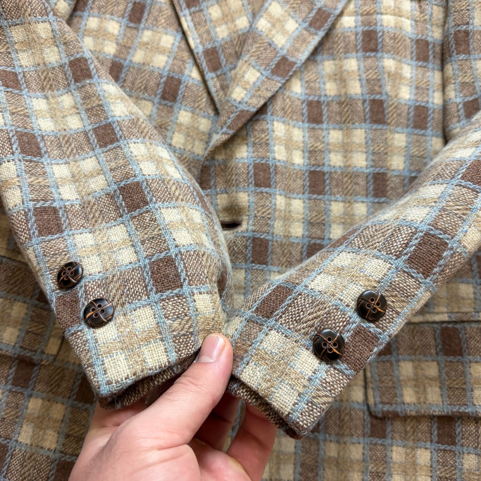 50s Tweed Plaid 2-Button Sport Coat - Sz 42R 2