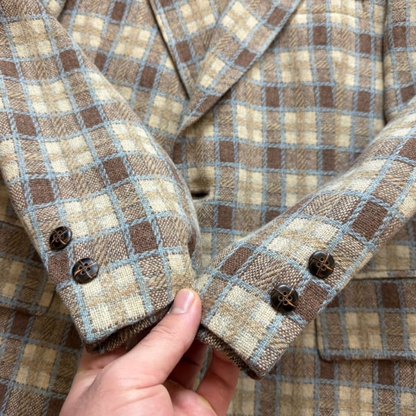 50s Tweed Plaid 2-Button Sport Coat - Sz 42R