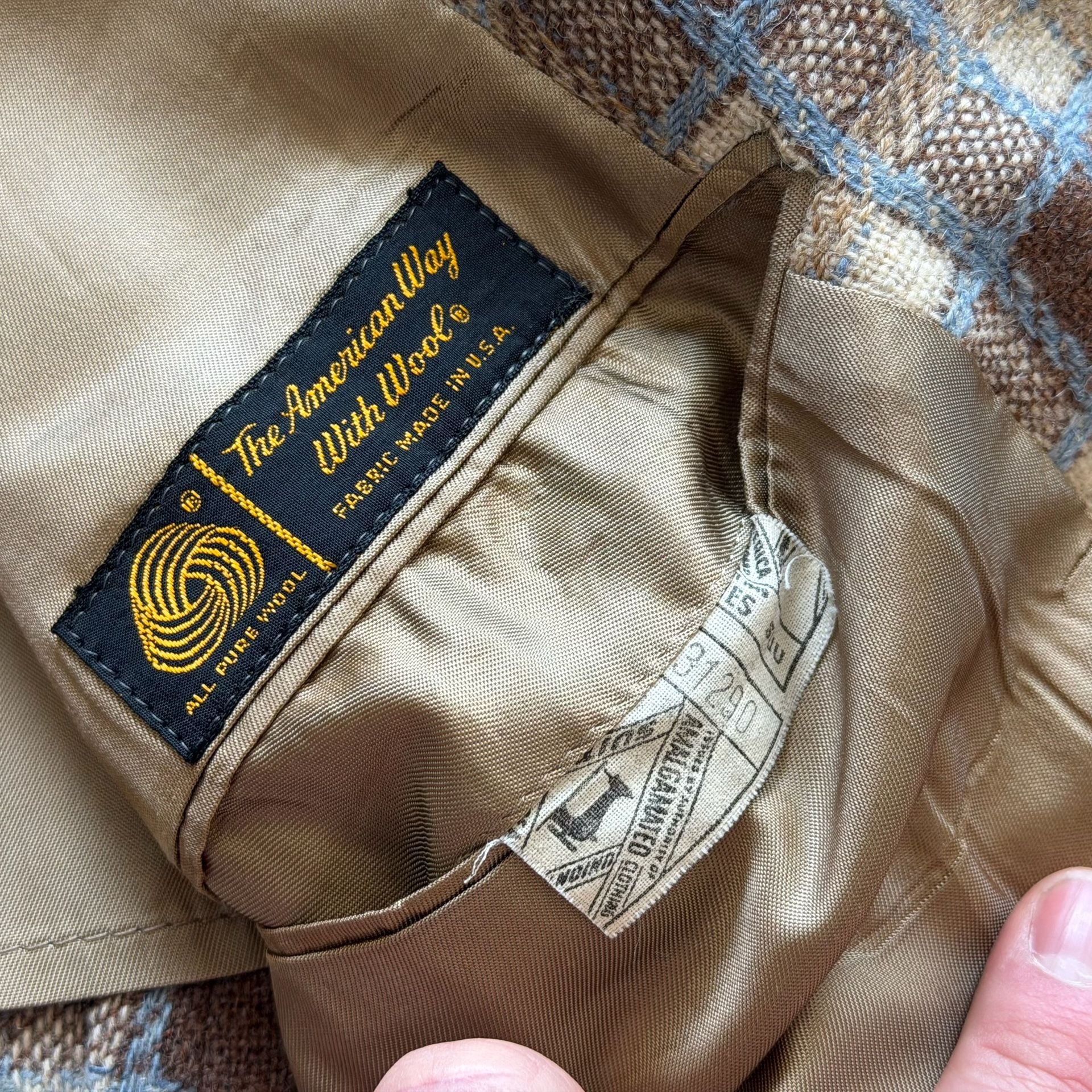 50s Tweed Plaid 2-Button Sport Coat - Sz 42R 6