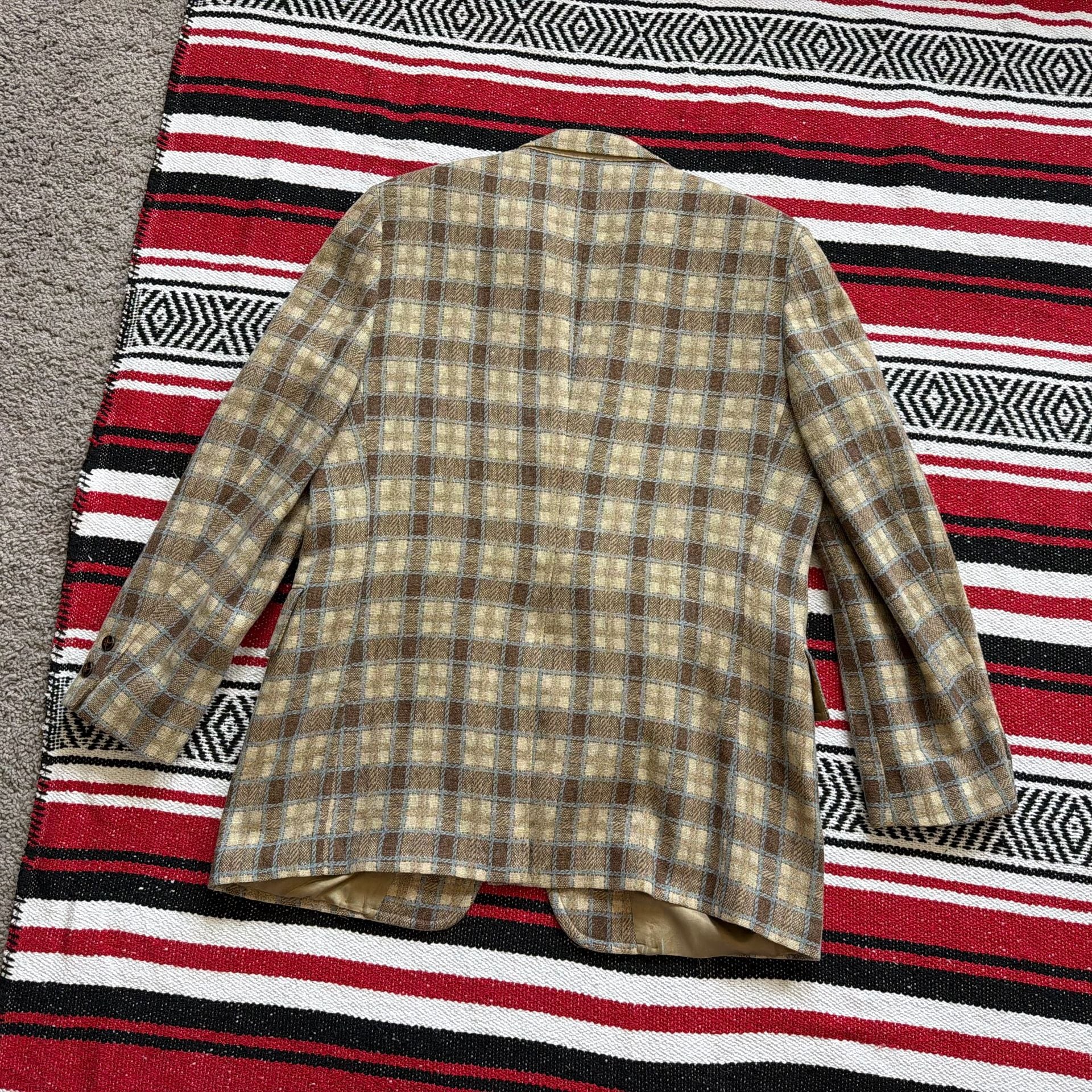 50s Tweed Plaid 2-Button Sport Coat - Sz 42R 7