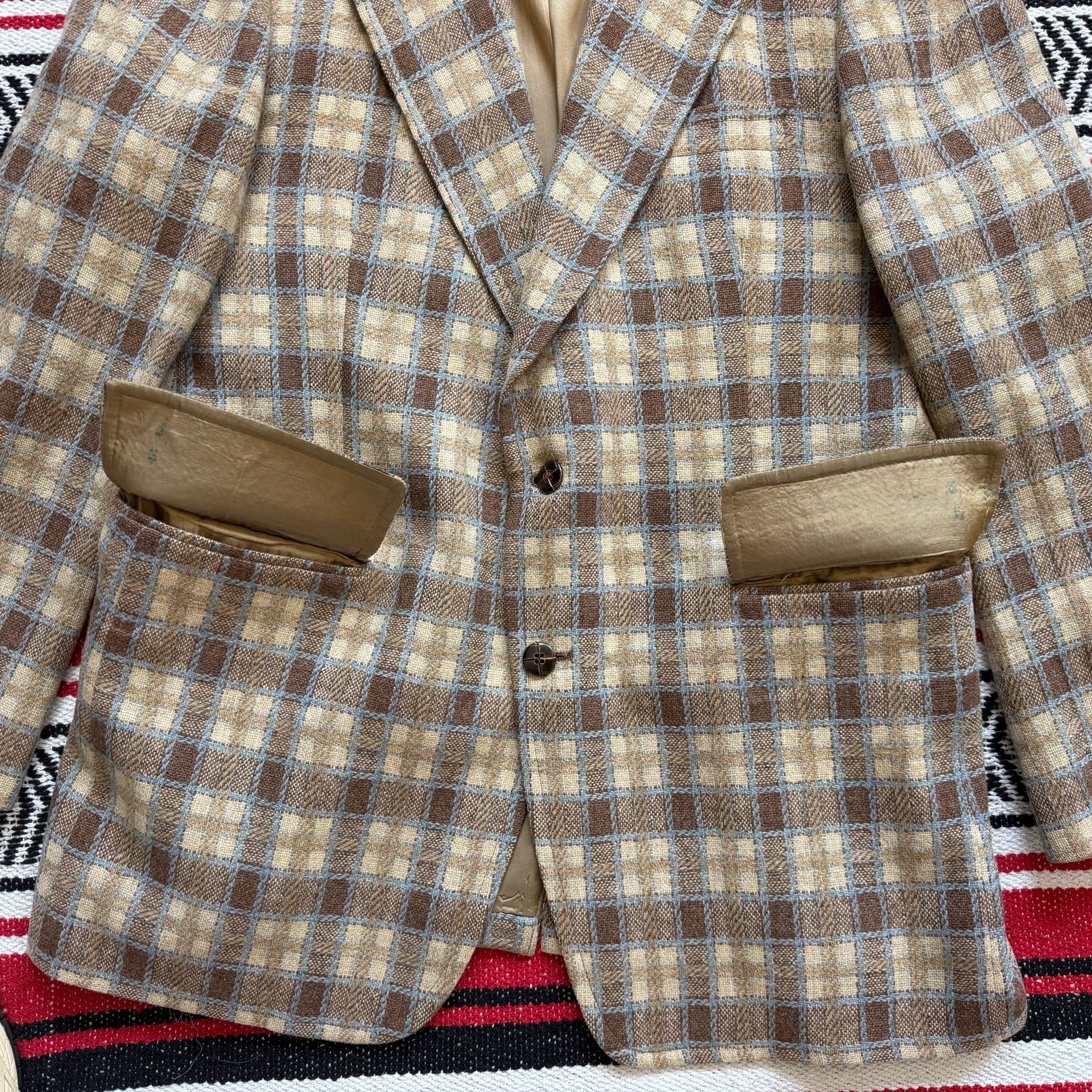50s Tweed Plaid 2-Button Sport Coat - Sz 42R 9