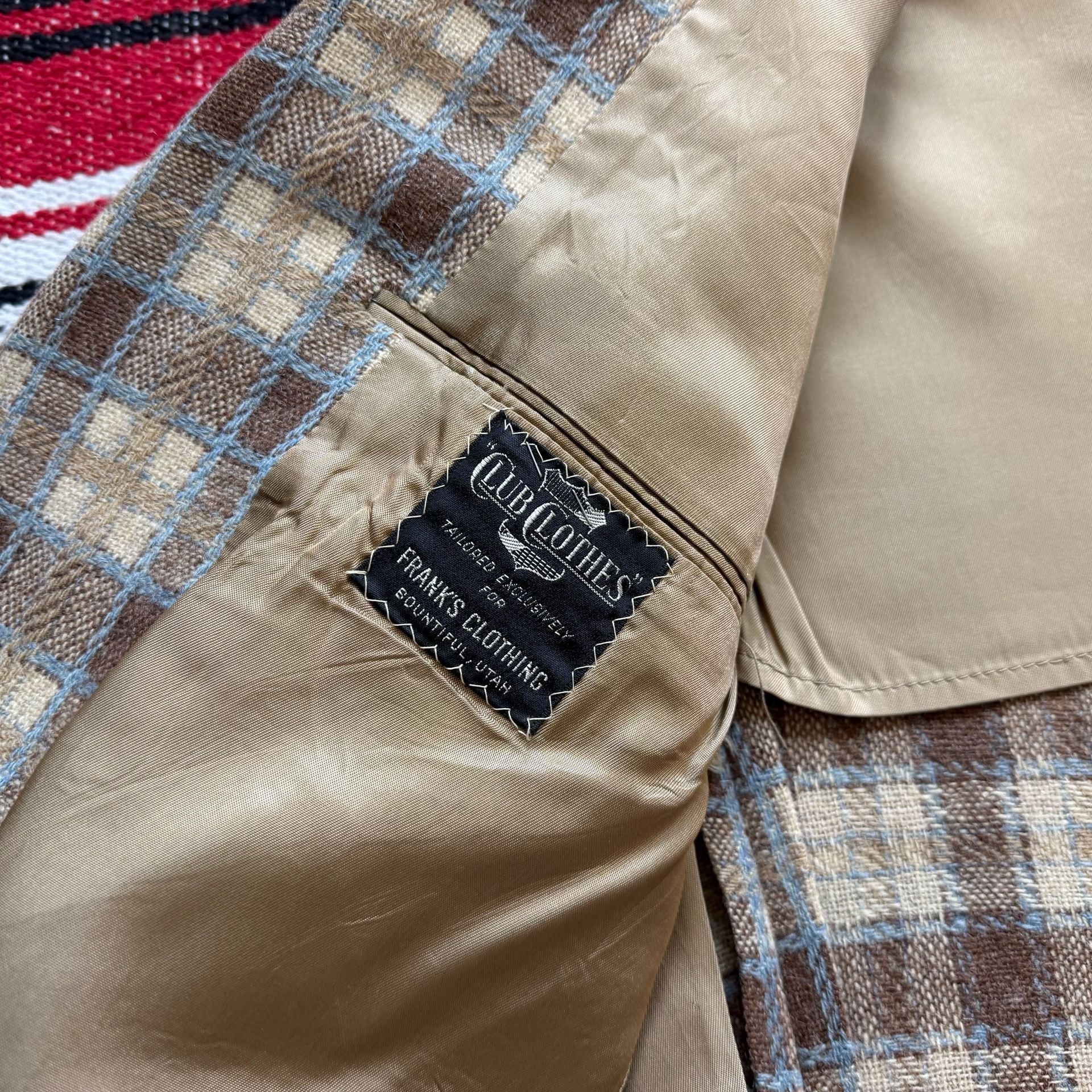 50s Tweed Plaid 2-Button Sport Coat - Sz 42R 12