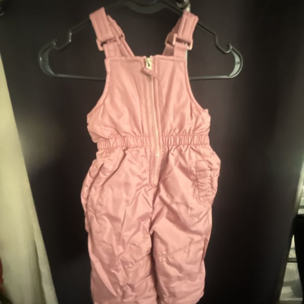 NWT Pink Platinum Snowsuit Set Size 24M Pink Heart Puffer Jacket Bib Overalls