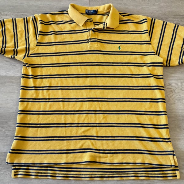 Polo Ralph Lauren Polo Shirt Size 3XLT Yellow Blue Striped