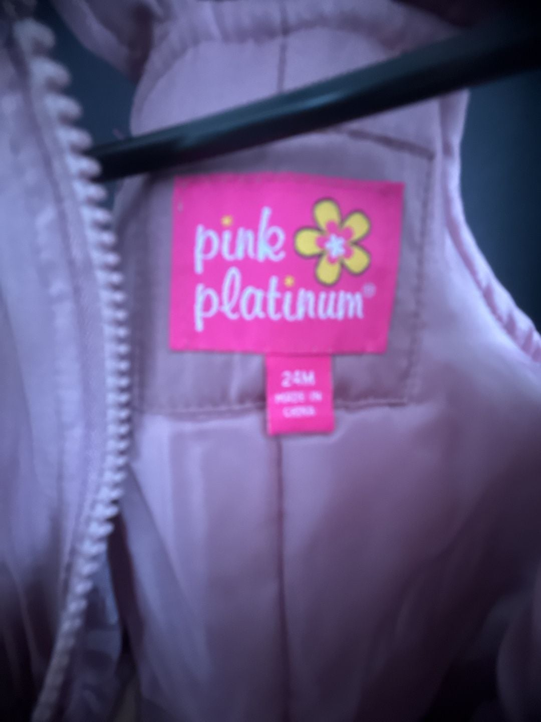NWT Pink Platinum Snowsuit Set Size 24M Pink Heart Puffer Jacket Bib Overalls 3
