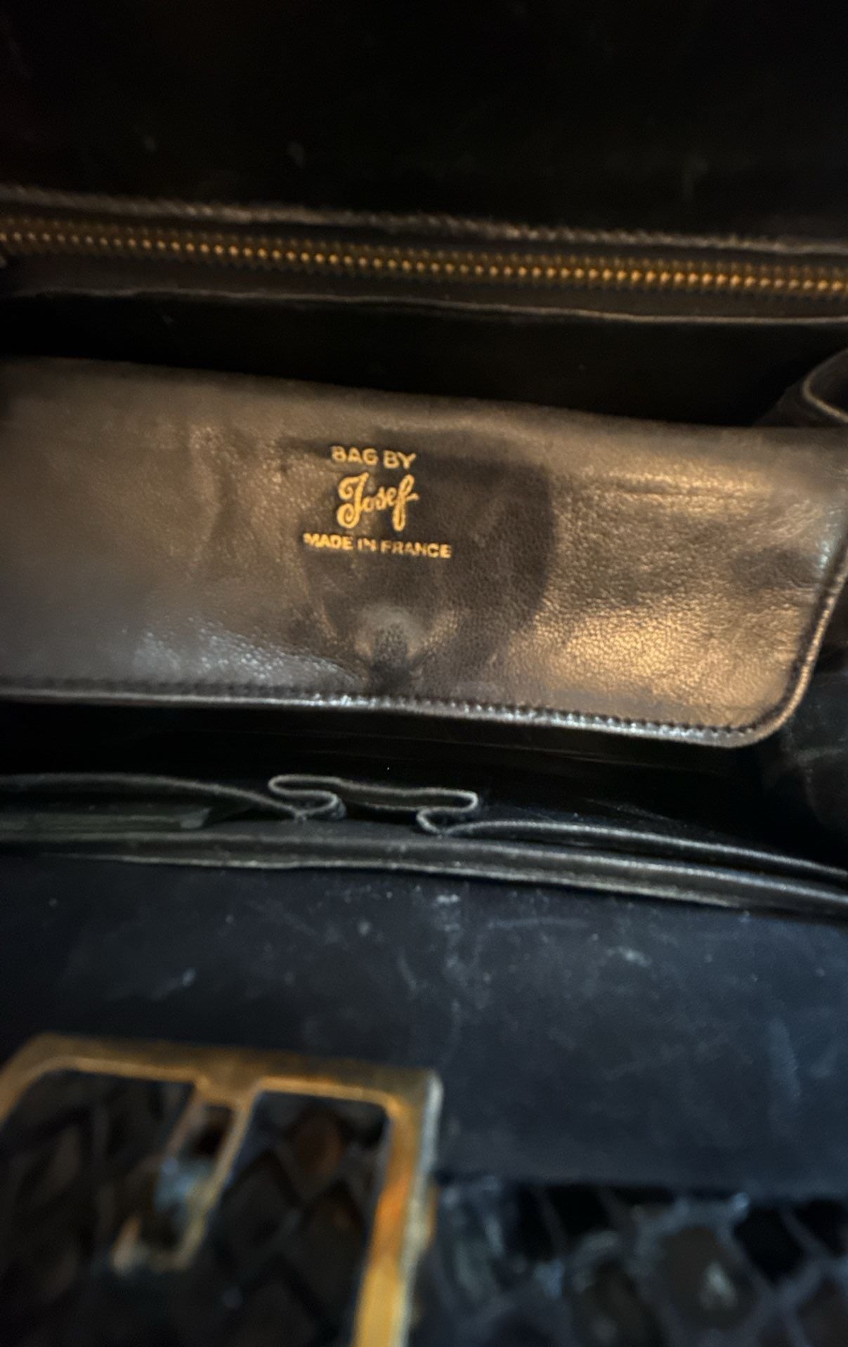 Bag By Josef Vintage Black Alligator Handbag Made In France 4