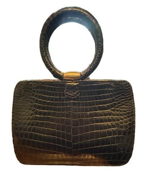 Bag By Josef Vintage Black Alligator Handbag Made In France 5