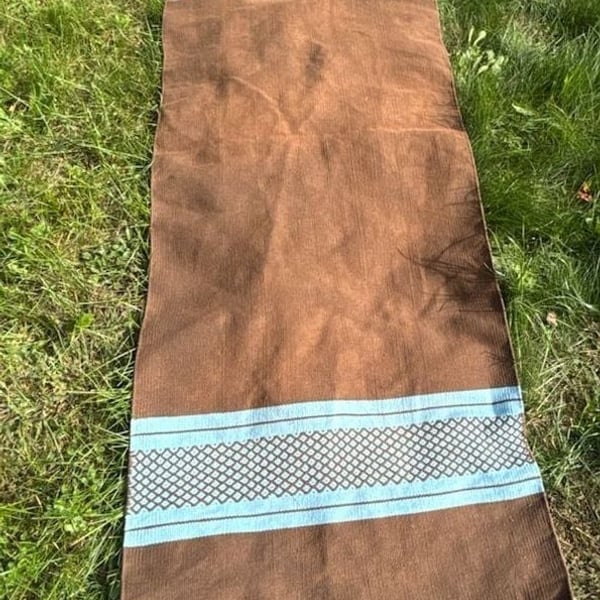 Barefoot Yoga Co. Original Yoga Rug Brown Blue