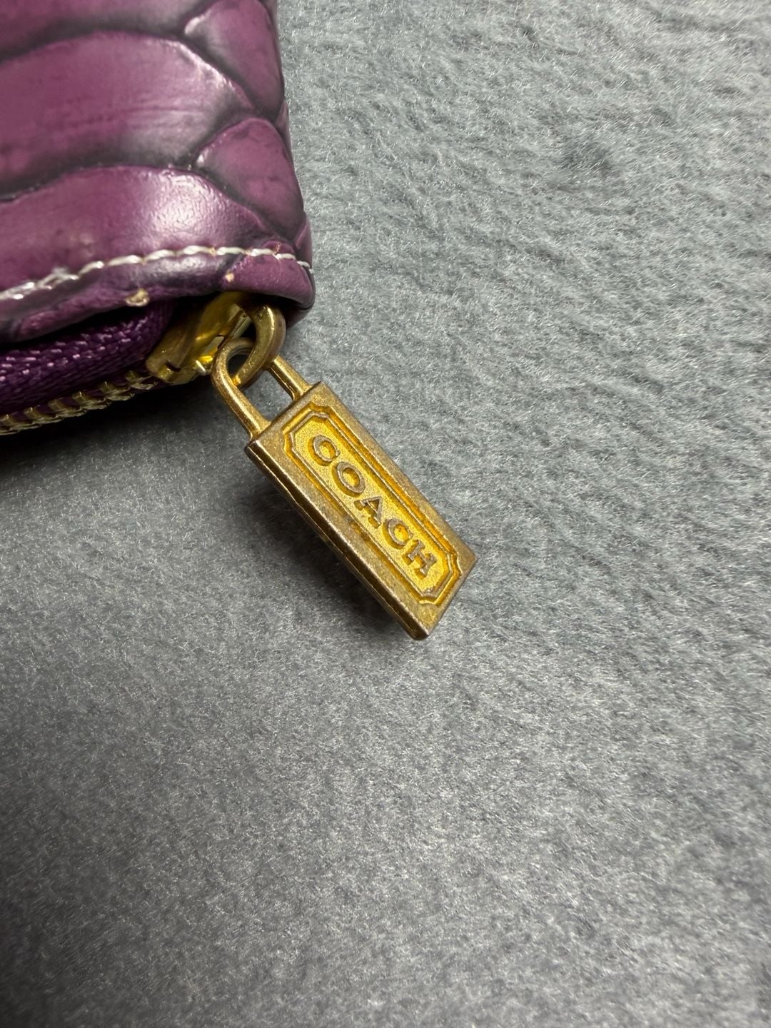 Coach Purple Snake Print Zip Around Wallet 4