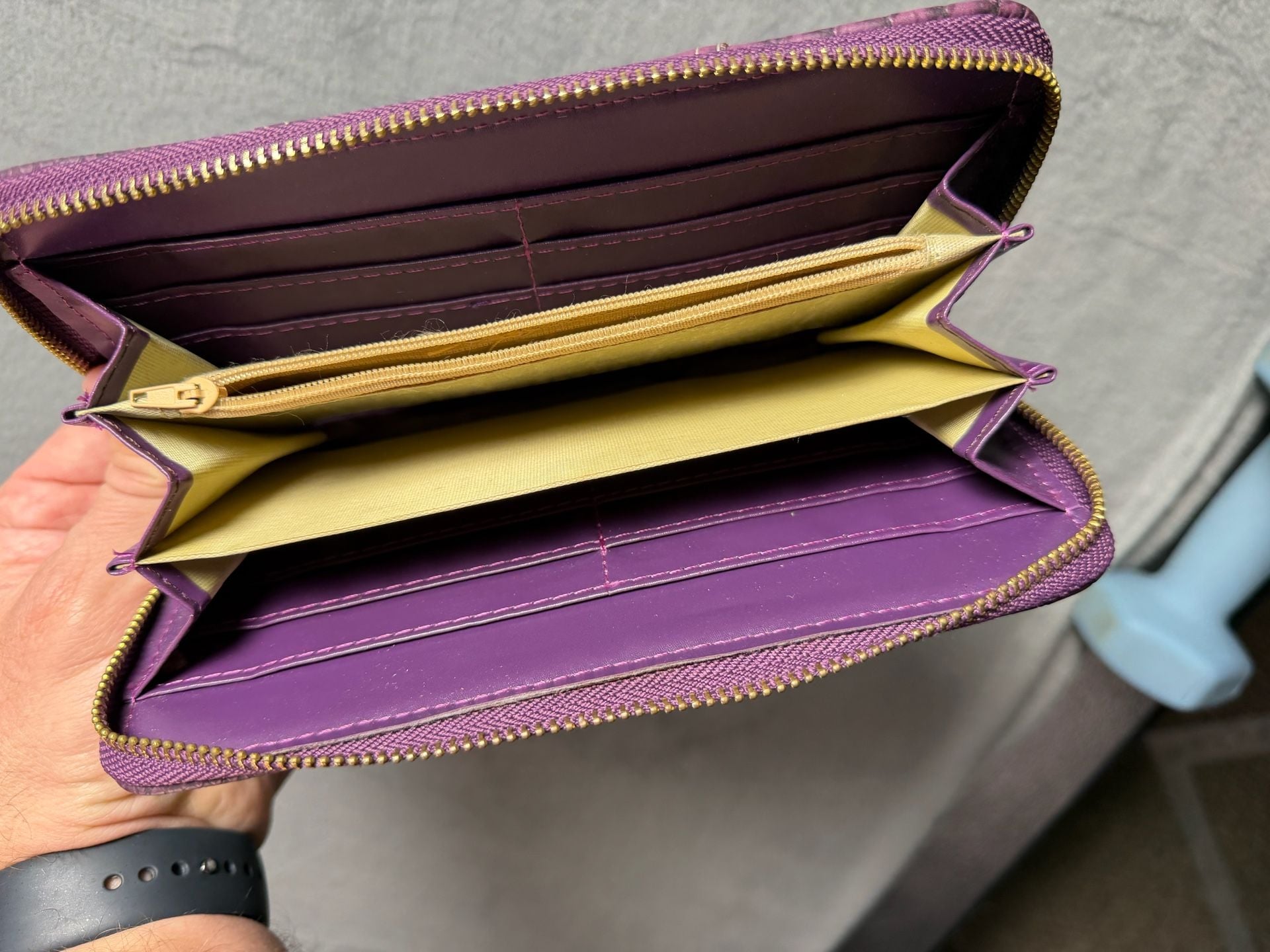Coach Purple Snake Print Zip Around Wallet 5