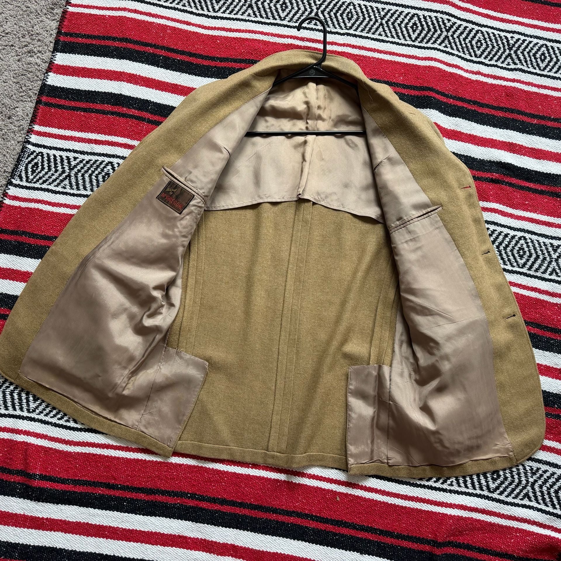 50s/60s MCGREGOR Hopsack Tweed Leather Patch Riding Jacket Sz 39R 4
