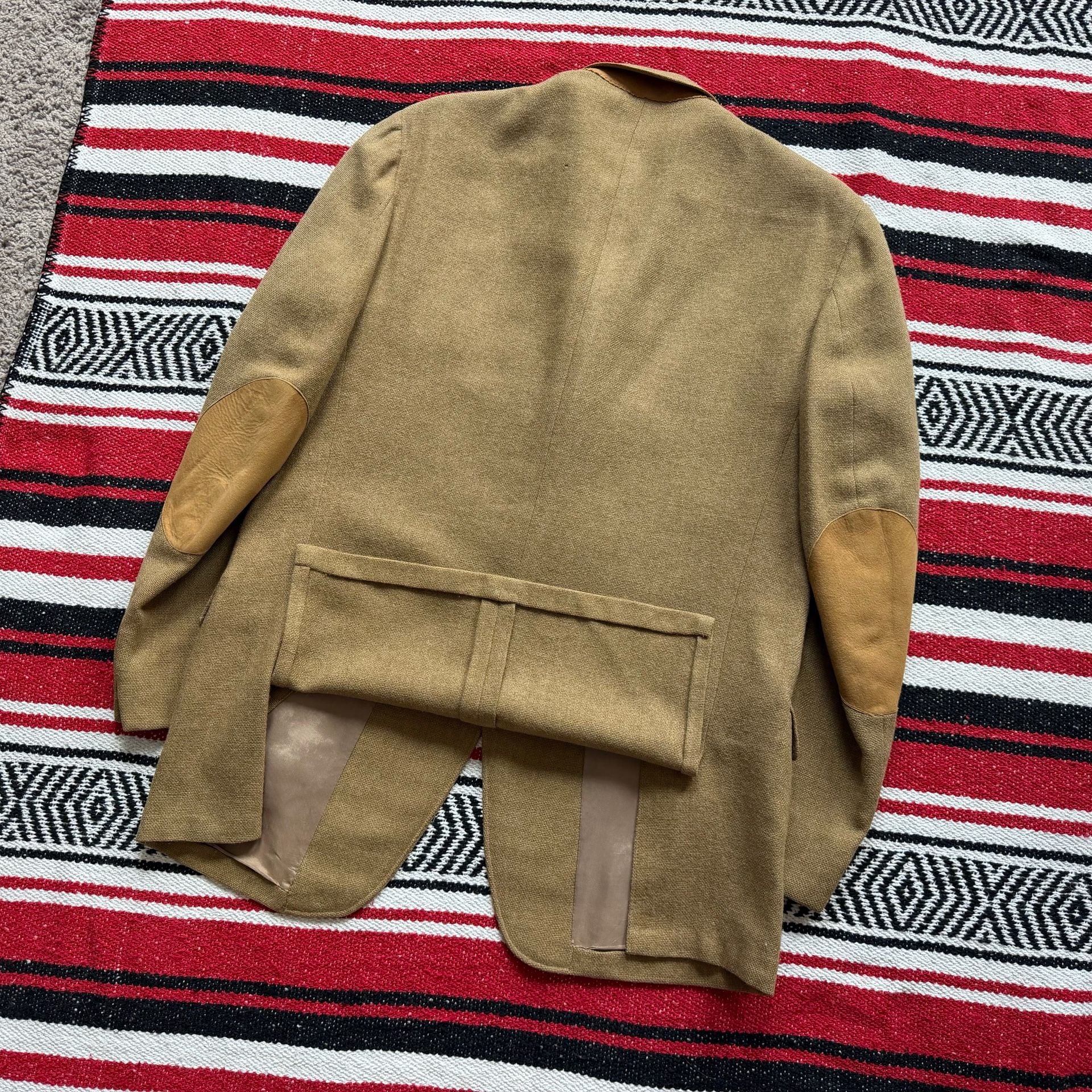 50s/60s MCGREGOR Hopsack Tweed Leather Patch Riding Jacket Sz 39R 5