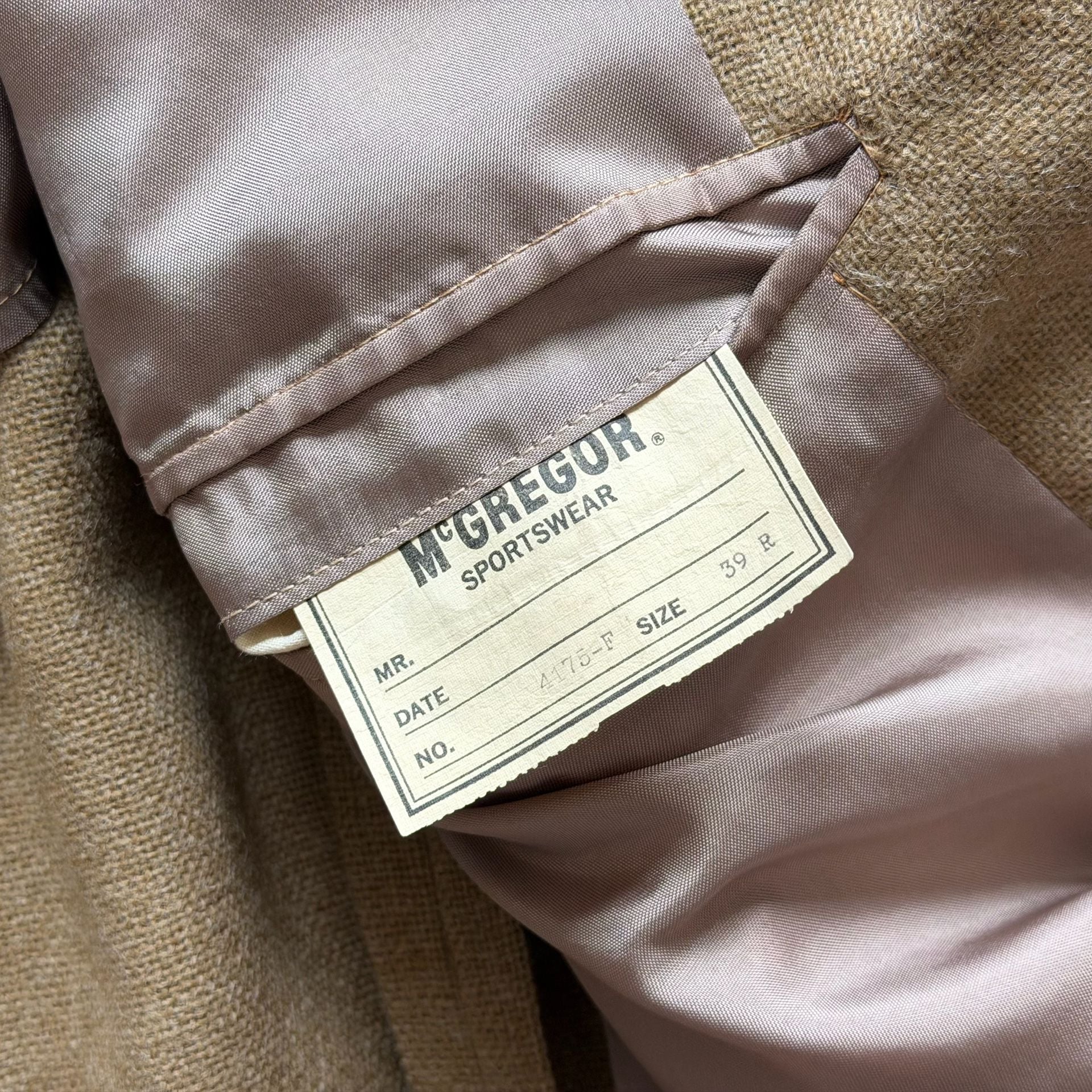 50s/60s MCGREGOR Hopsack Tweed Leather Patch Riding Jacket Sz 39R 2