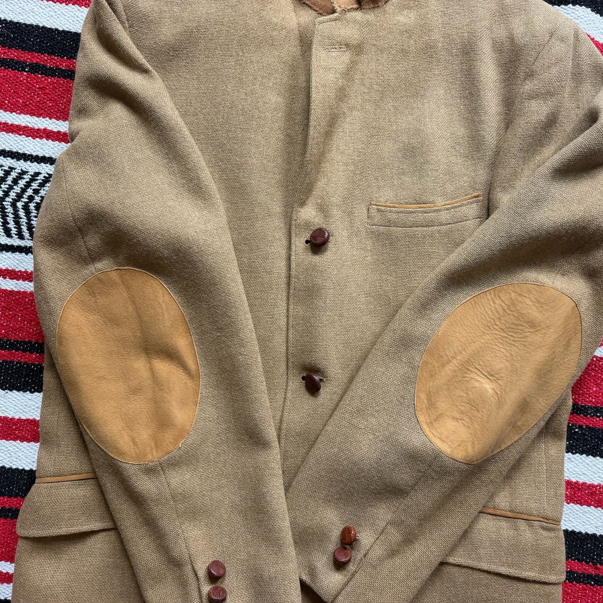 50s/60s MCGREGOR Hopsack Tweed Leather Patch Riding Jacket Sz 39R 7
