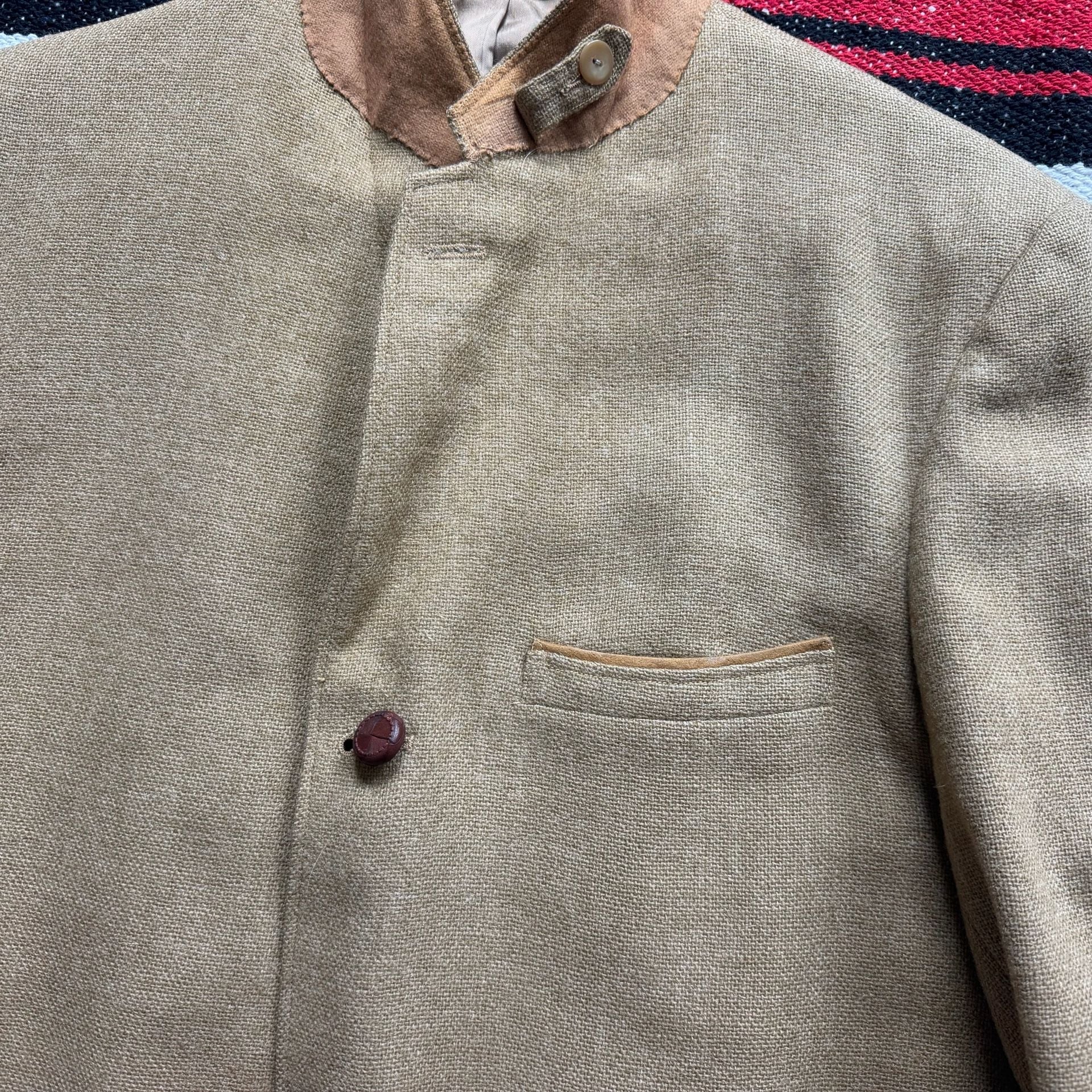50s/60s MCGREGOR Hopsack Tweed Leather Patch Riding Jacket Sz 39R 8