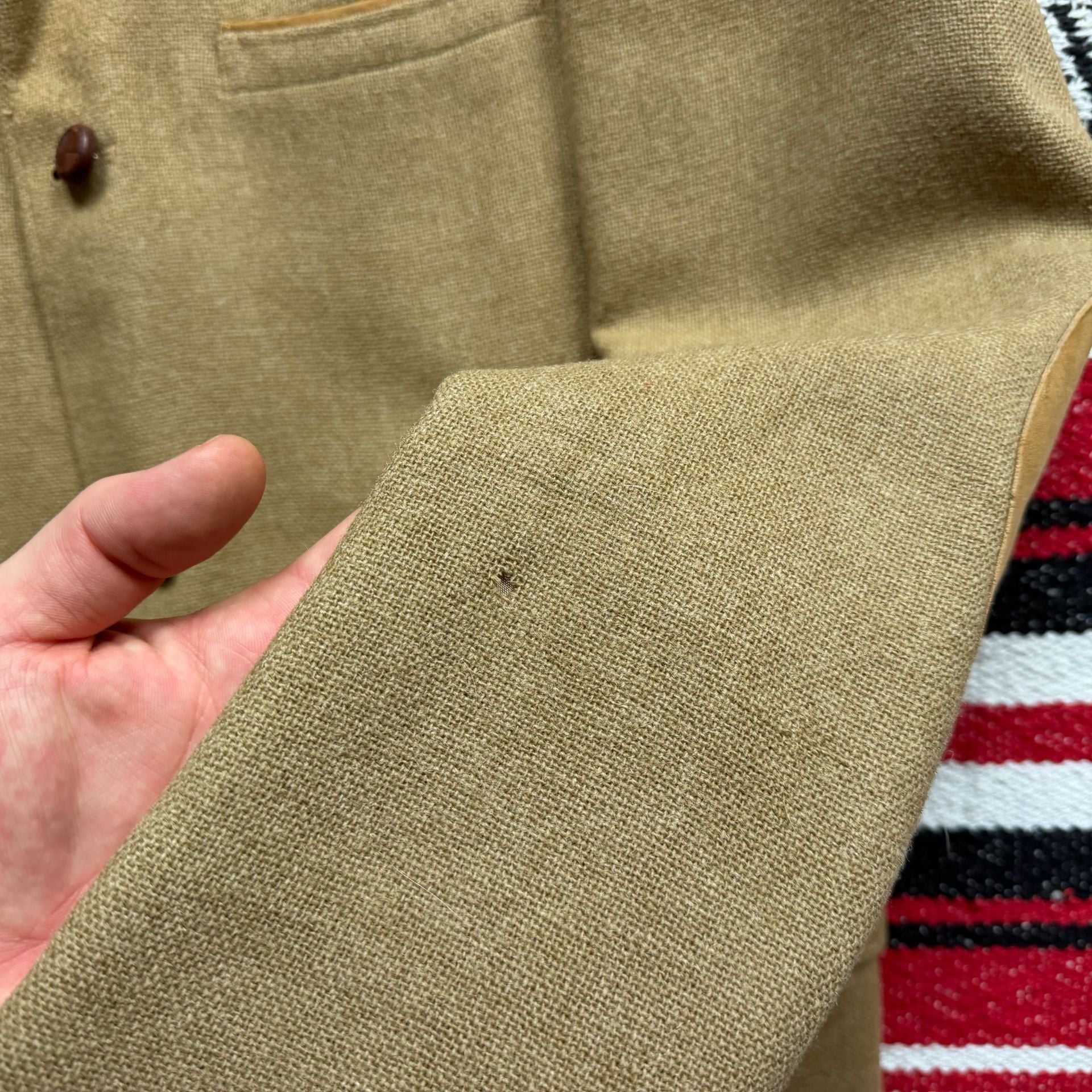 50s/60s MCGREGOR Hopsack Tweed Leather Patch Riding Jacket Sz 39R 16
