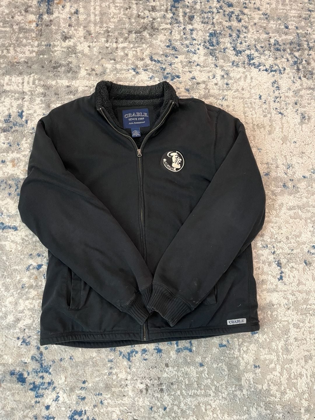 Crable Full Zip Jacket Size M Black Fleece Lined Logo 2