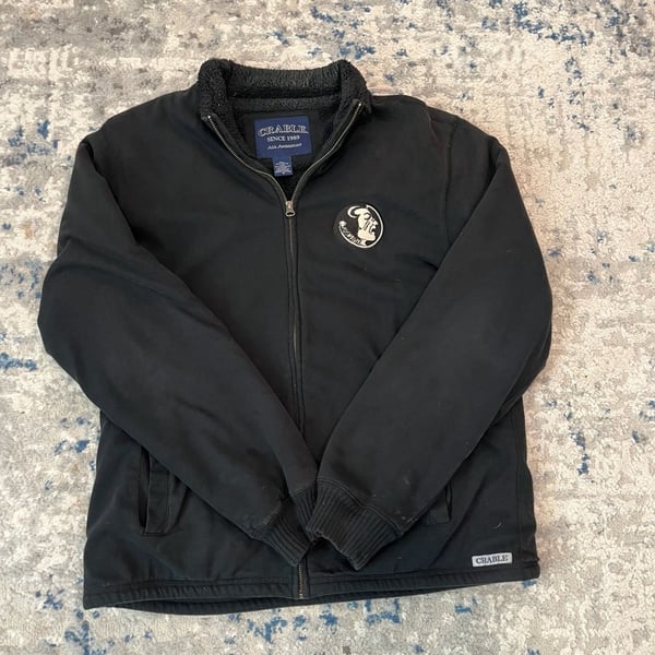 Crable Full Zip Jacket Size M Black Fleece Lined Logo