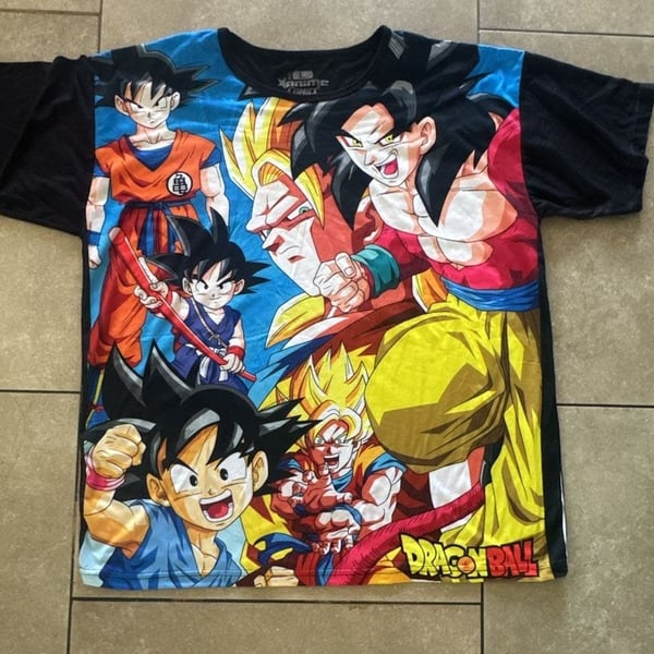 Anime Comics Dragon Ball Z Graphic T-Shirt Size L Black Multi Goku
