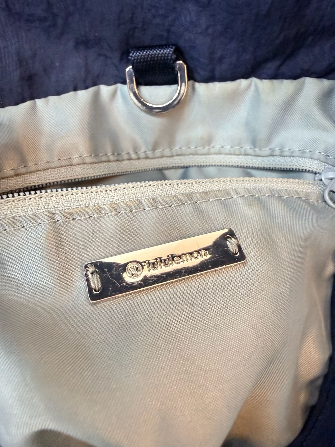 Lululemon On My Level Bag Navy Nylon Slouchy Tote 4