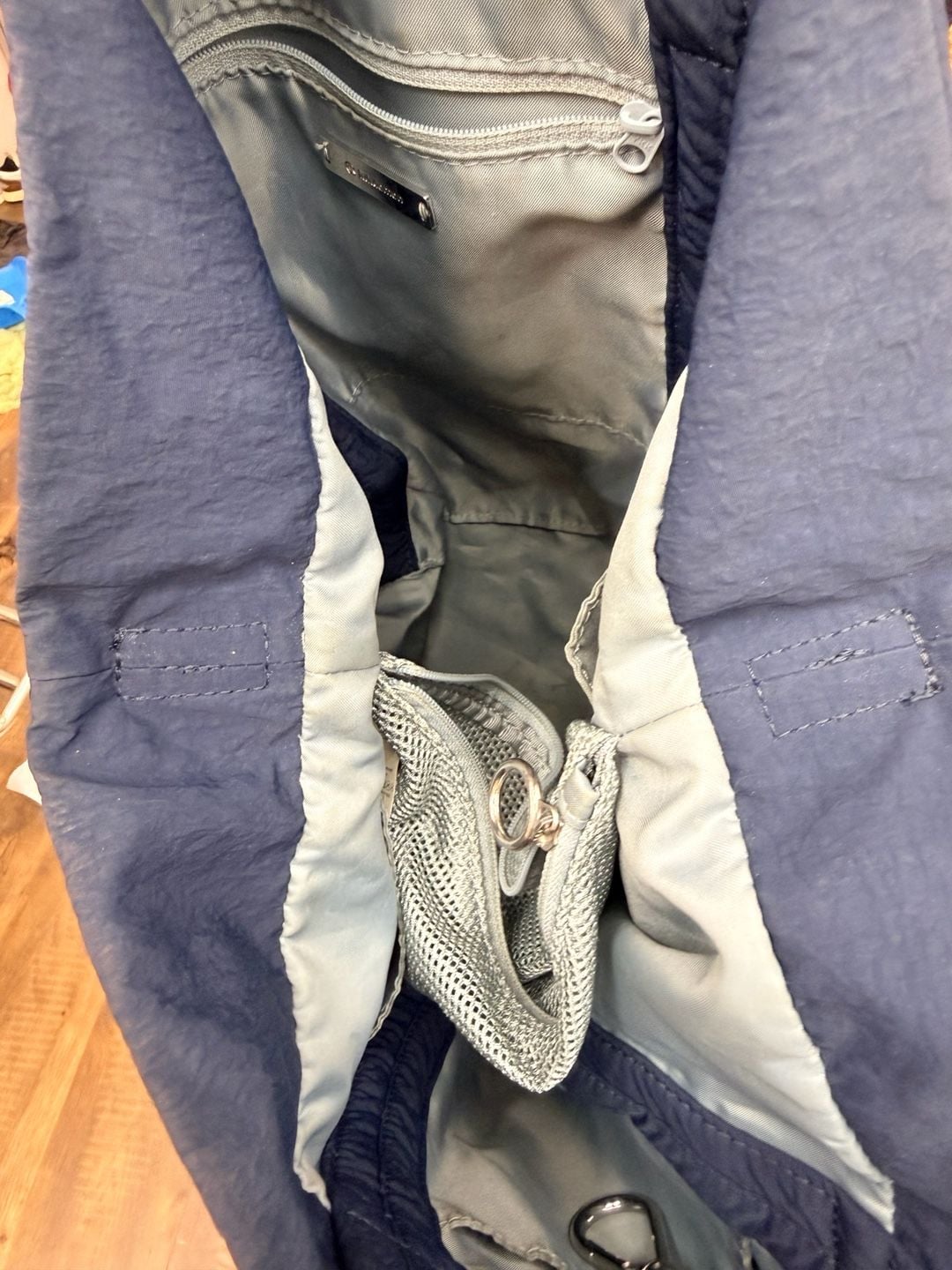 Lululemon On My Level Bag Navy Nylon Slouchy Tote 7
