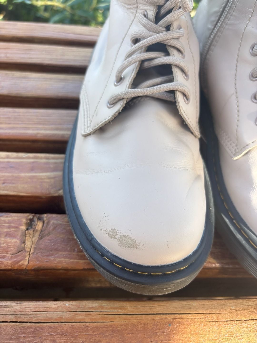 Dr. Martens Zavala Combat Boots Size 3 US Taupe Leather Side Zip 4