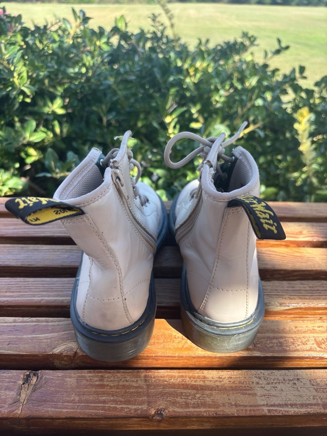 Dr. Martens Zavala Combat Boots Size 3 US Taupe Leather Side Zip 8