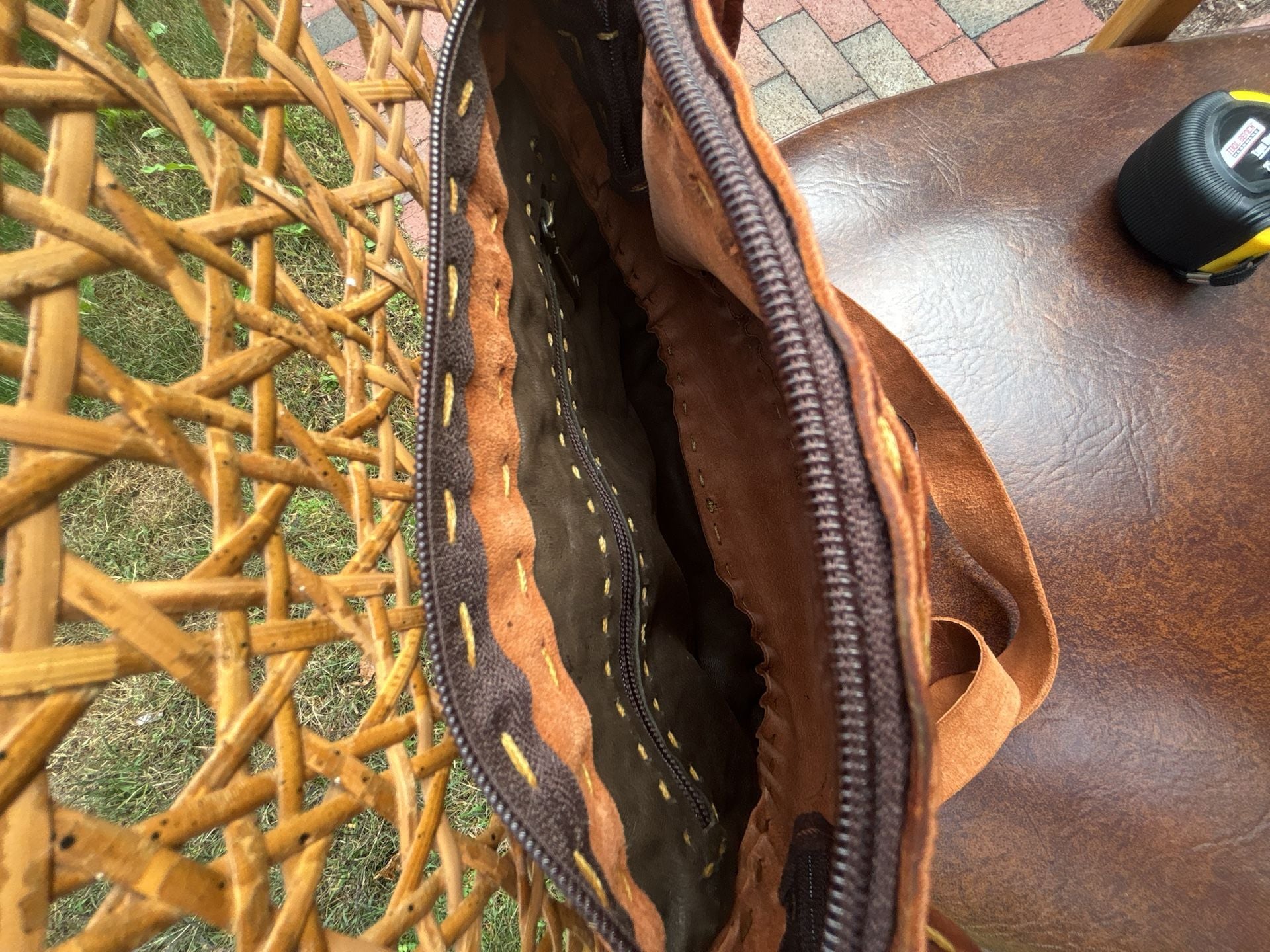 Handmade Brown Crocodile Embossed Leather Crossbody Bag 12
