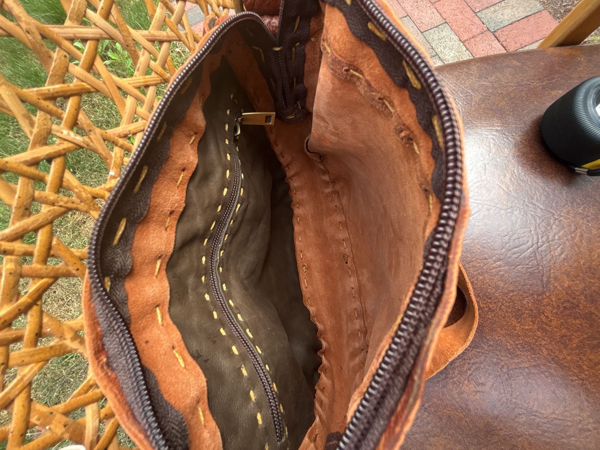 Handmade Brown Crocodile Embossed Leather Crossbody Bag 14