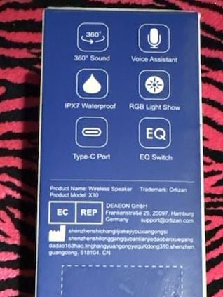 Ortizan X10 Wireless Speaker IPX7 Waterproof Bluetooth 2